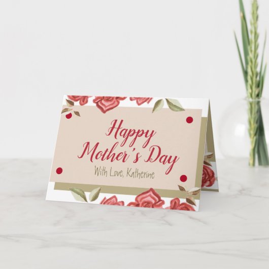 記念かわいらしフローラモダンマザエレガントーズの日 カード (正面)