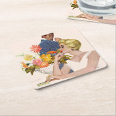 記念けんか2 スクエアペーパーコースター (アングル)