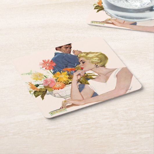 記念けんか スクエアペーパーコースター (アングル)