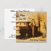 記念すべき周年パーティーのご招待 招待状 (正面/裏面)