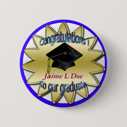 記念するおめでとうの卒業生 缶バッジ (正面)