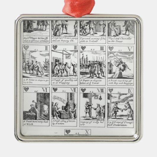 記念するアンチカトリック教の遊ぶカード メタルオーナメント (正面)