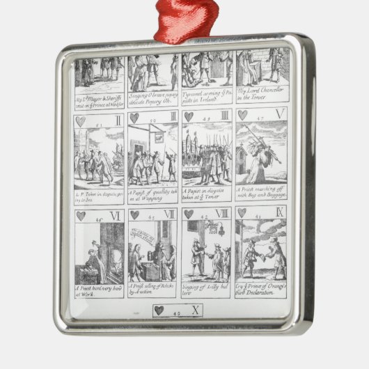 記念するアンチカトリック教の遊ぶカード メタルオーナメント (左)
