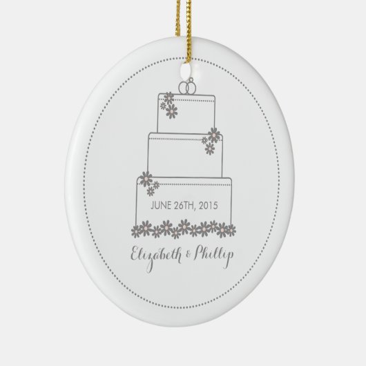 記念するウエディングケーキのオーナメント セラミックオーナメント (右)