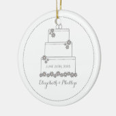 記念するウエディングケーキのオーナメント セラミックオーナメント (左)