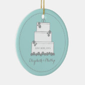 記念するウエディングケーキのオーナメント- Seafoam セラミックオーナメント (右)
