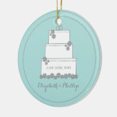 記念するウエディングケーキのオーナメント- Seafoam セラミックオーナメント (左)
