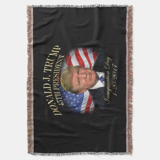 記念するドナルド・トランプ大統領の就任式 スローブランケット (正面縦)