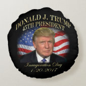 記念するドナルド・トランプ大統領の就任式 ラウンドクッション (裏面)