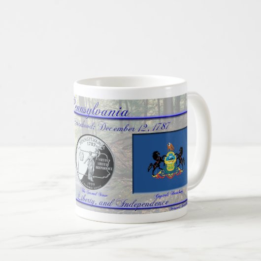 記念するペンシルバニアの国家 コーヒーマグカップ (正面右)