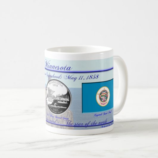 記念するミネソタの国家 コーヒーマグカップ (正面右)