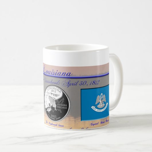 記念するルイジアナの国家 コーヒーマグカップ (正面右)
