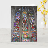 記念のカードのステンドグラスの窓 カード (黄色い花)