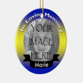 記念の写真のオーナメントの黄色及び青 セラミックオーナメント (右)