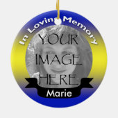記念の写真のオーナメントの黄色及び青 セラミックオーナメント (裏面)