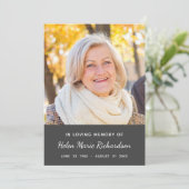 記念の写真の哀悼の悔やみや弔慰は感謝していしています サンキューカード (スタンド正面)