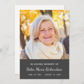 記念の写真の哀悼の悔やみや弔慰は感謝していしています サンキューカード (正面/裏面)