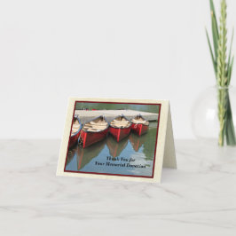 記念の寄付をありがとう、レッドカヌー サンキューカード