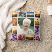 記念の悔やみや弔慰の写真のコラージュの記念品 クッション (ブランケット)