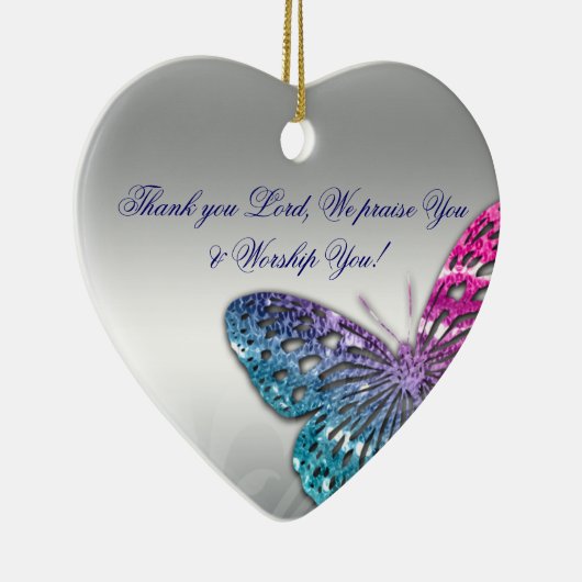 記念の悔やみや弔慰の葬儀の蝶クリスチャンの主 セラミックオーナメント (右)