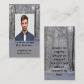 記念の木酒の冬の雪の木 名刺 (正面/裏面)