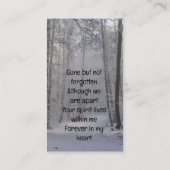 記念の木酒の冬の雪の木 名刺 (裏面)