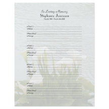 記念の本の注入口のサインインのページのオランダカイウユリ