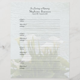 記念の本の注入口のサインインのページのオランダカイウユリ レターヘッド