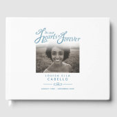 記念の本をハート白い青 ゲストブック (正面)