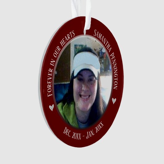 記念の永遠のハート2枚の写真 オーナメント (正面)