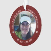 記念の永遠のハート2枚の写真 オーナメント (正面)