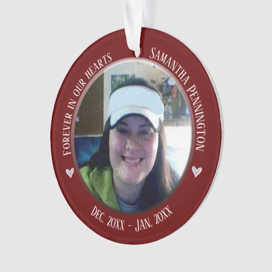 記念の永遠のハート2枚の写真 オーナメント (正面)