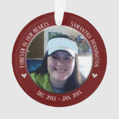 記念の永遠のハート2枚の写真 オーナメント (正面)