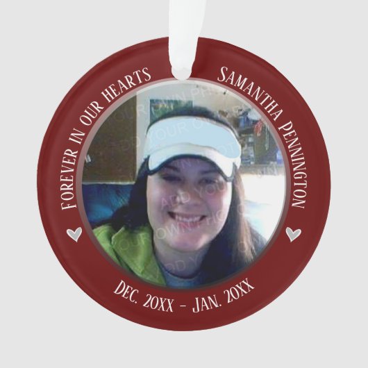 記念の永遠のハート2枚の写真 オーナメント (正面)