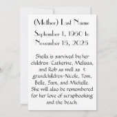 記念の発表カード生命の樹 案内状 (裏面)