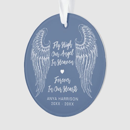 記念の翼が私たちのアングルの写真を飛ぶ オーナメント (正面)