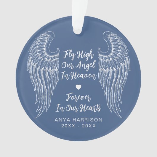 記念の翼が私たちのアングルの写真を飛ぶ オーナメント (正面)
