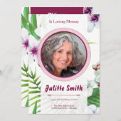 記念の葬儀のカード プログラム (正面/裏面)