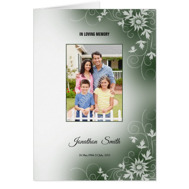 記念の葬儀のプログラムテンプレート (正面)