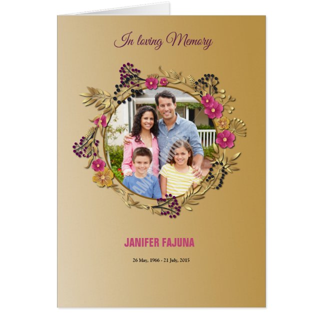 記念の葬儀のプログラムテンプレート (正面)