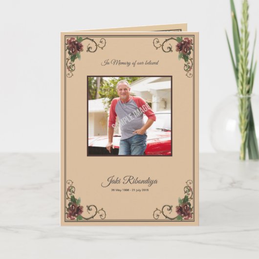 記念の葬儀のプログラムテンプレート プログラム (正面)