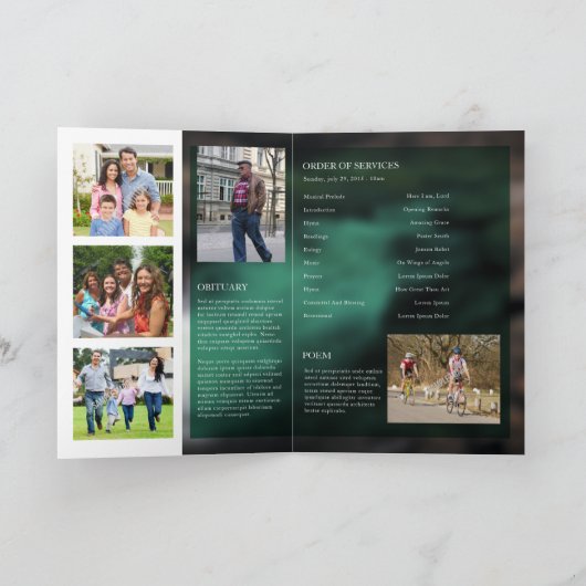記念の葬儀のプログラムテンプレート プログラム (内部)