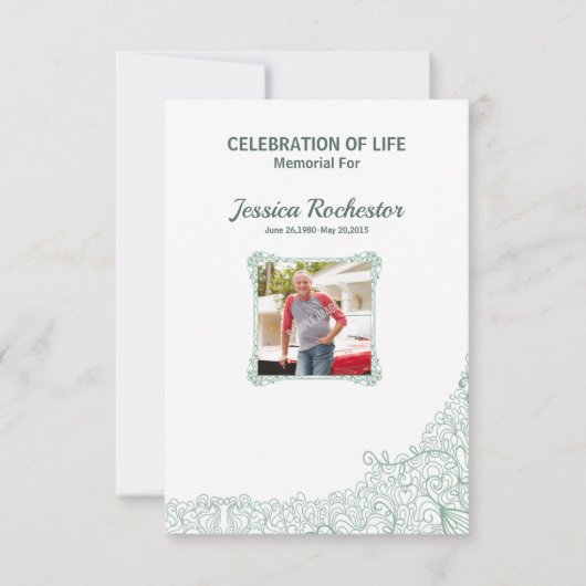 記念の葬儀のプログラムテンプレート 招待状 (正面)