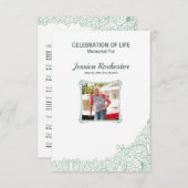 記念の葬儀のプログラムテンプレート 招待状 (正面/裏面)