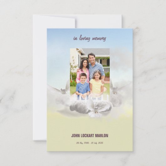 記念の葬儀のプログラム・カード 招待状 (正面)