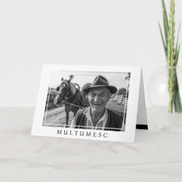 記念の黒白写真 サンキューカード