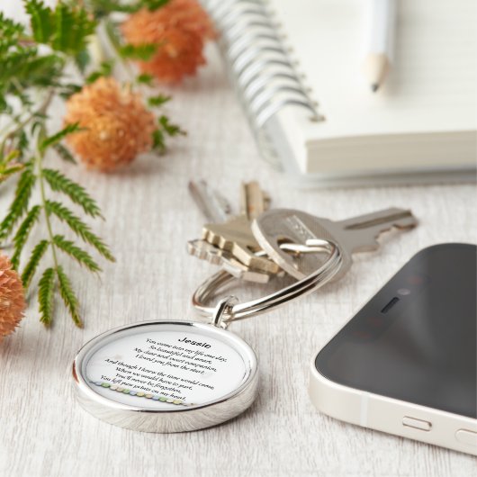 記念のkeychain -私のハートの足のプリント--をかわいがって下さい キーホルダー (側面)