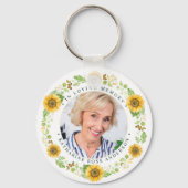 記念ひまわりパーソナライズされた写真葬儀 キーホルダー (裏面)