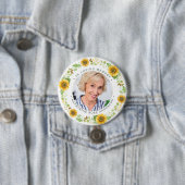 記念ひまわりパーソナライズされた写真葬儀 缶バッジ (インサイチュ)