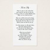 記念ひまわり葬式祈りの言葉カード（写真付） (裏面)